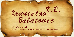 Krunislav Bulatović vizit kartica